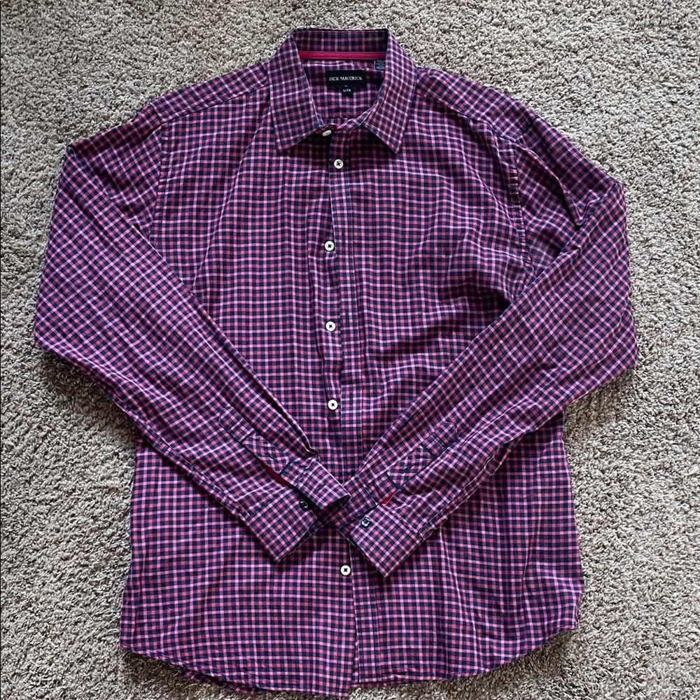 Classic Red and Blue Checkered Men's Shirt
066